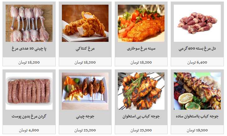 قیمت مصوب فراورده ها و انواع آلایش خوراکی تازه مرغ در غرفه ای تره بار