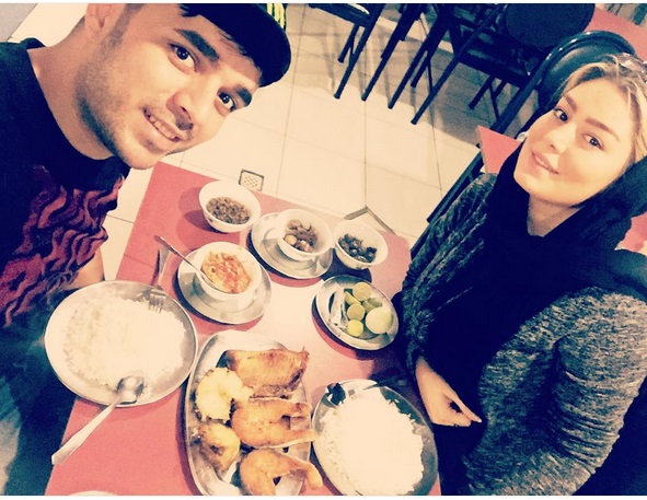 غذا خوردن سحر قریشی و برادرش (عکس)