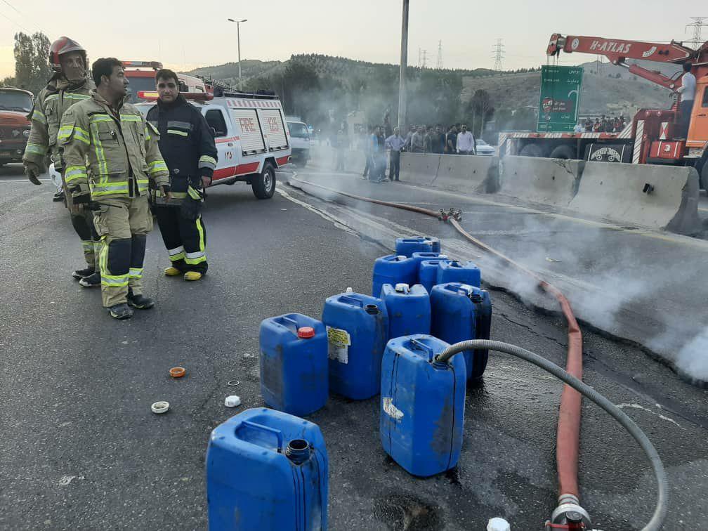 واژگونی تانکر حامل سوخت در جاجرود/ فوت یک نفر در حادثه