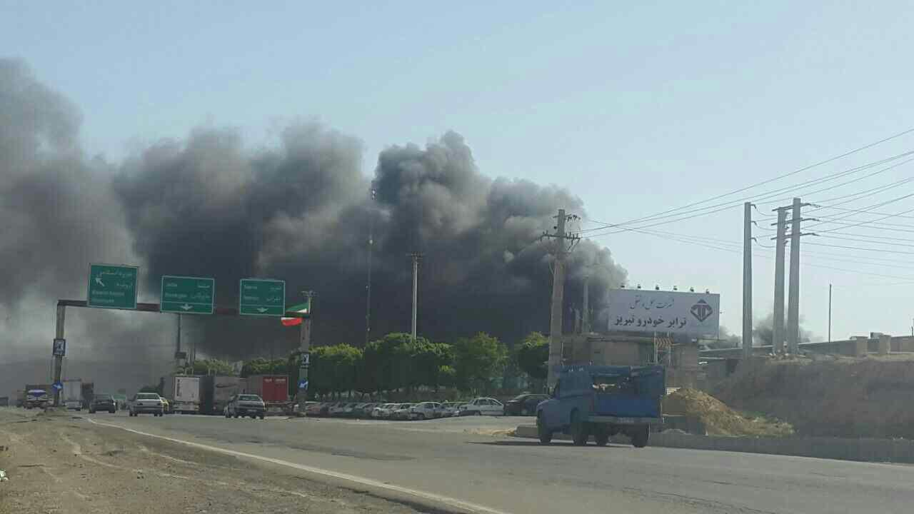 آتش سوزی در کارخانه ایران خودرو تبریز