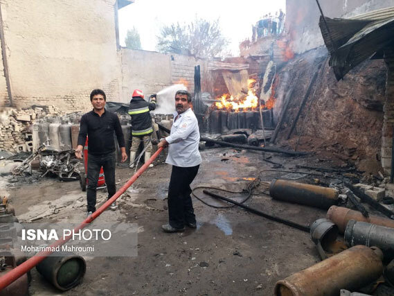 انفجار کارگاه گاز مایع در هشترود/ عکس