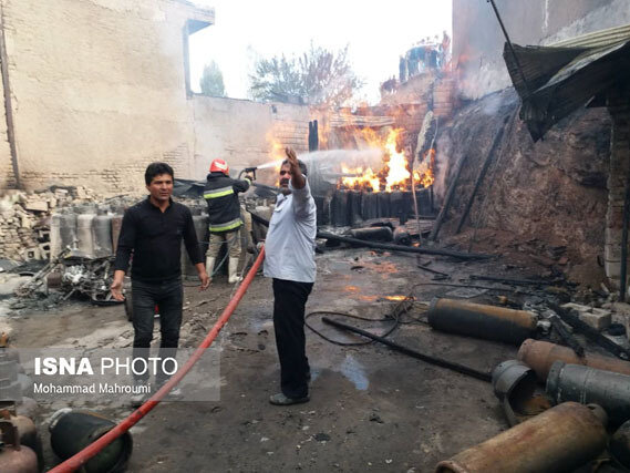 انفجار کارگاه گاز مایع در هشترود/ عکس