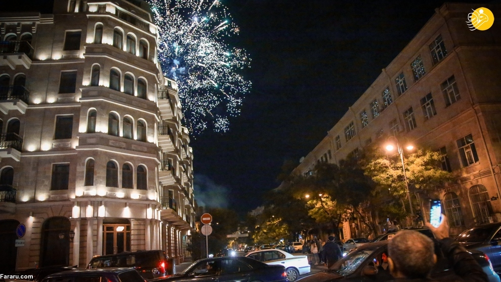 جشن و پایکوبی مردم آذربایجان از آزادسازی شهر شوشا/ عکس