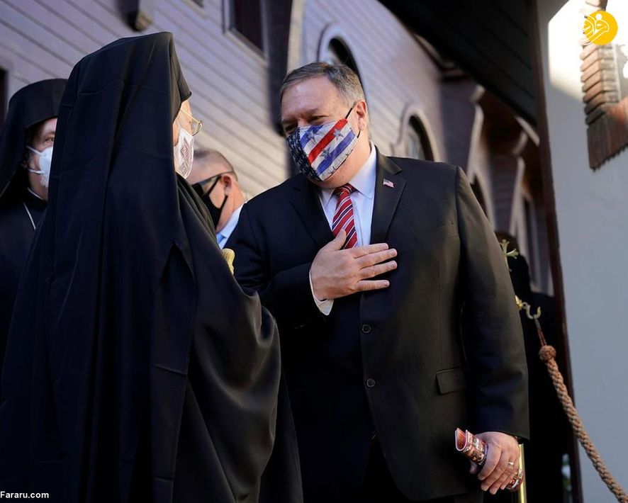 حضور مایک پمپئو در مسجد رستم پاشا استانبول/ عکس