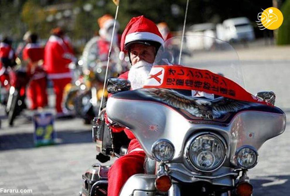 موتورسواری بابانوئل‌ها در محکومیت کودک آزاری/ تصاویر‌