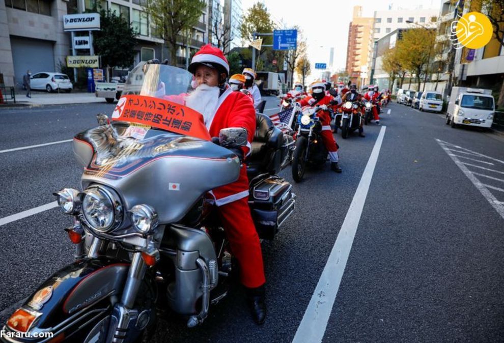 موتورسواری بابانوئل‌ها در محکومیت کودک آزاری/ تصاویر‌