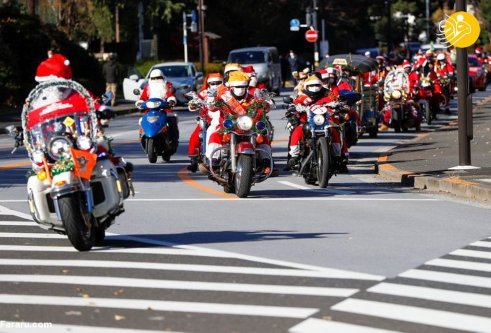 موتورسواری بابانوئل‌ها در محکومیت کودک آزاری/ تصاویر‌