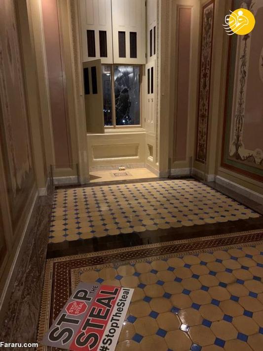 وضعیت کنگره آمریکا پس از حمله هواداران ترامپ/ تصاویر‌