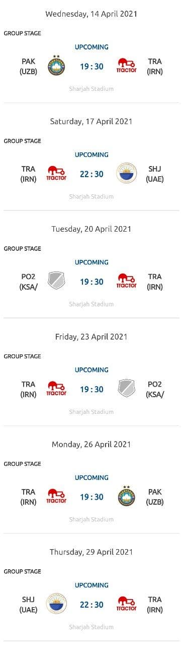 اعلام ساعت بازی‌های لیگ قهرمانان آسیا 2021/عکس