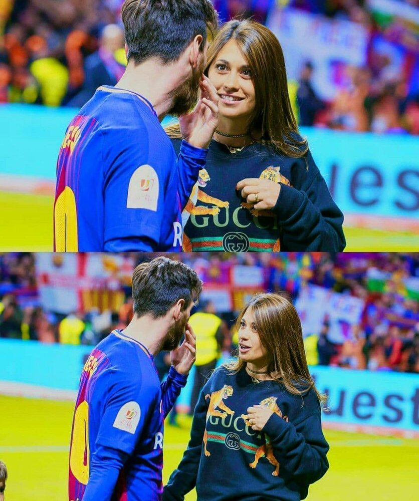 سبک جالب حرف زدن مسی با همسرش/عکس